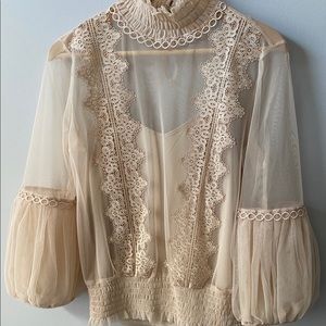 *NEW* Guess Dusty Pink Balloon Sleeve Top